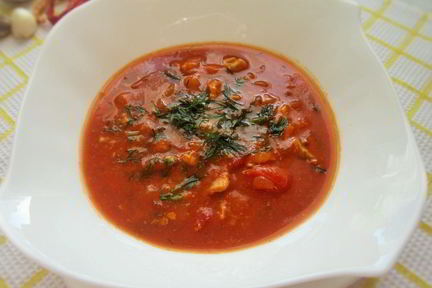 Томатный рыбный суп
