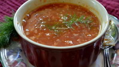 томатный суп с укропом