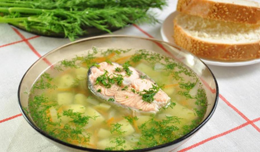 Рецепт ухи из форели с зеленью