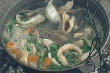 Уха из стерляди и семги