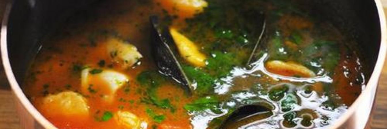 Уха по-итальянски с морепродуктами