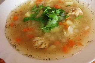 Уха с морскими гребешками