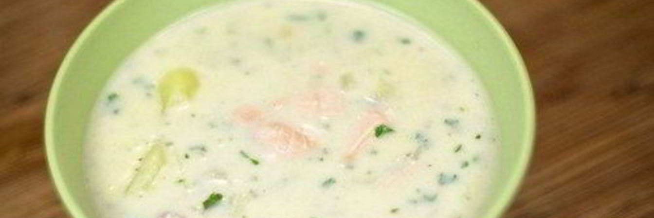 Уха со сливками из красной рыбы