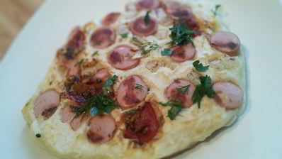 американские блины с сосисками