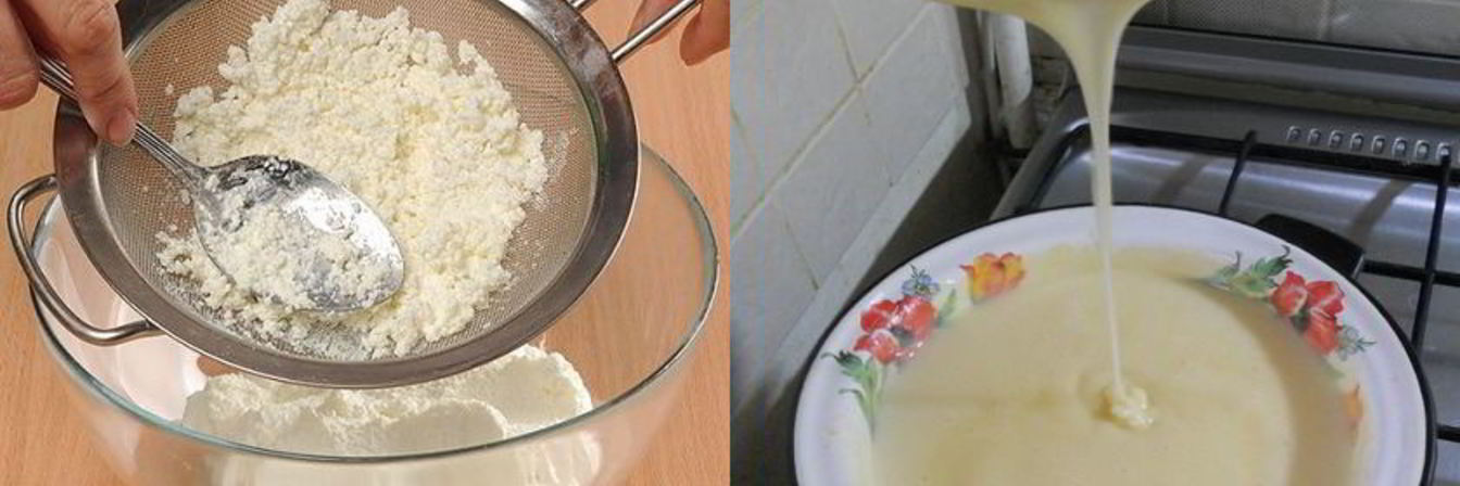 Блинчики на молоке с творогом