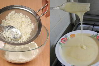 Блинчики на молоке с творогом
