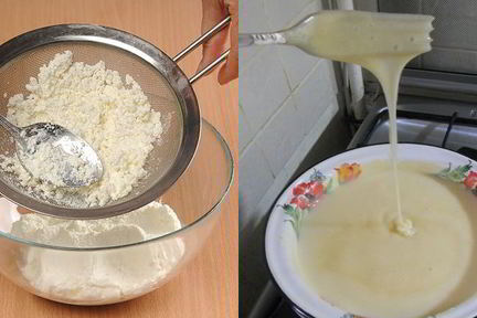 Блинчики на молоке с творогом