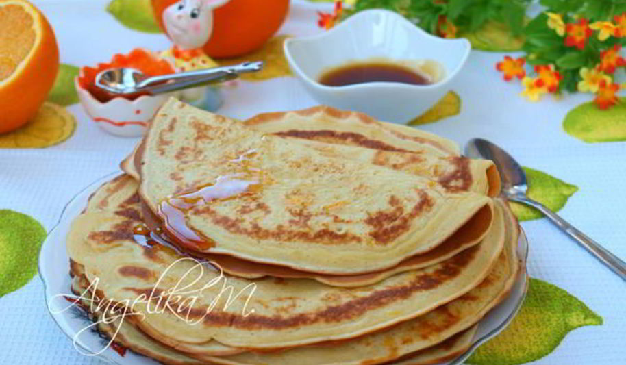 Рецепт блинчиков с апельсиновой цедрой на молоке