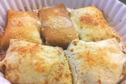 Блинчики с грибами и сливочным соусом