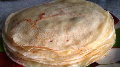 блинчики с копченым окороком и вареным яйцом