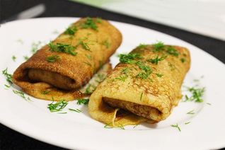 Блинчики с ливерной колбасой