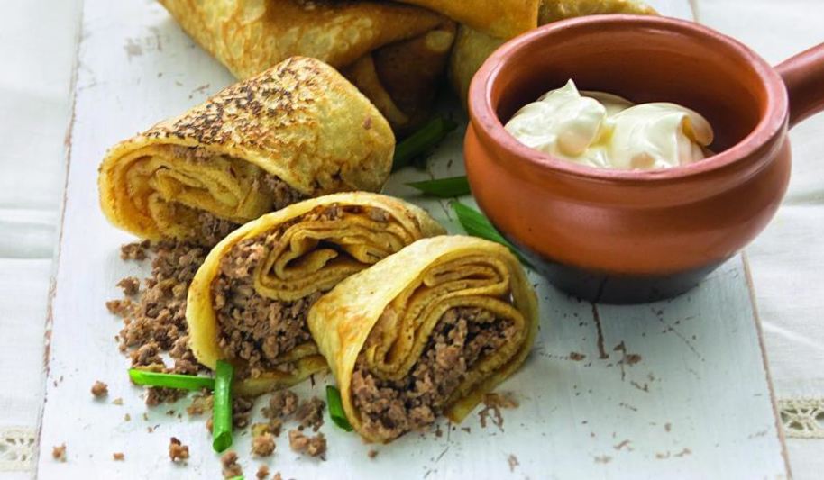 Рецепт блинчиков с мясом