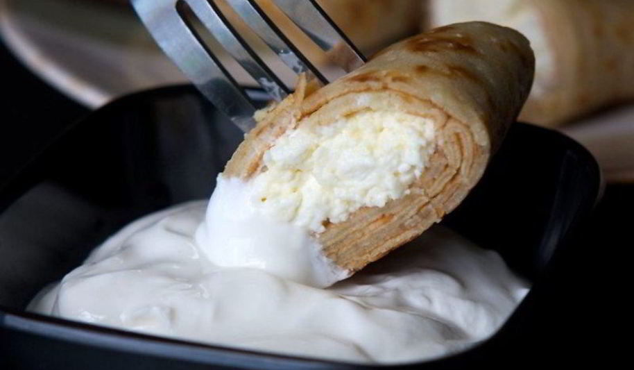 Рецепт блинчиков с творогом