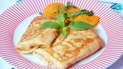 блинчики с ветчиной и сыром