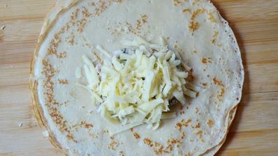 блинчики с ветчиной и сыром