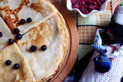 Блины на кипятке и молоке