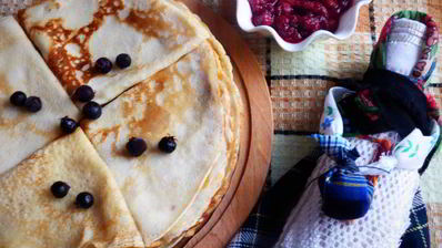 блины на кипятке и молоке