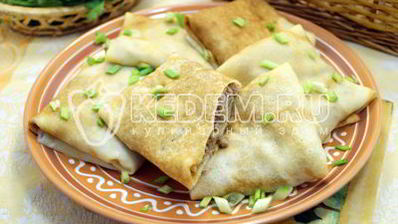 блины с фаршем и грибами