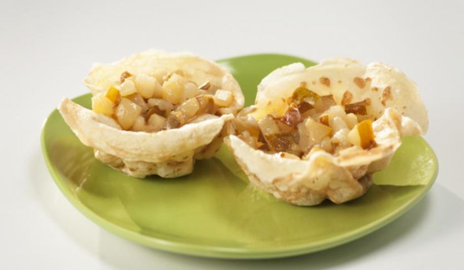 Рецепт блинов с грушей и карамелью