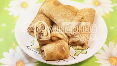 блины с капустой и грибами