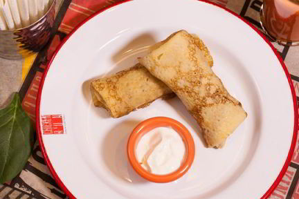 Блины с курицей и грибами