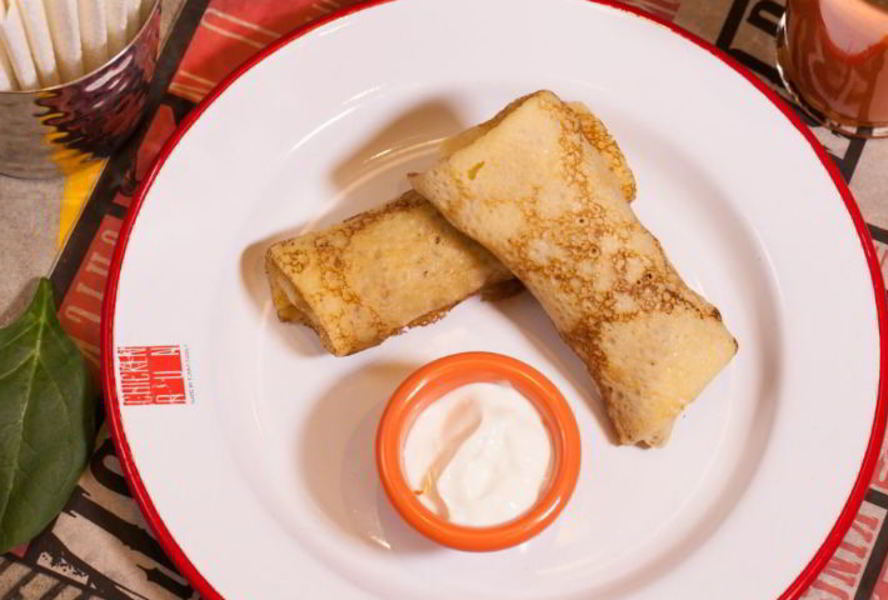 Блины с курицей и грибами