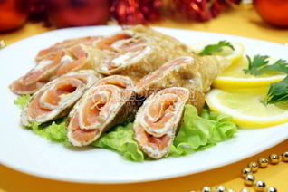 Блины с семгой