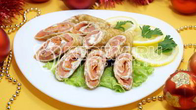 блины с семгой