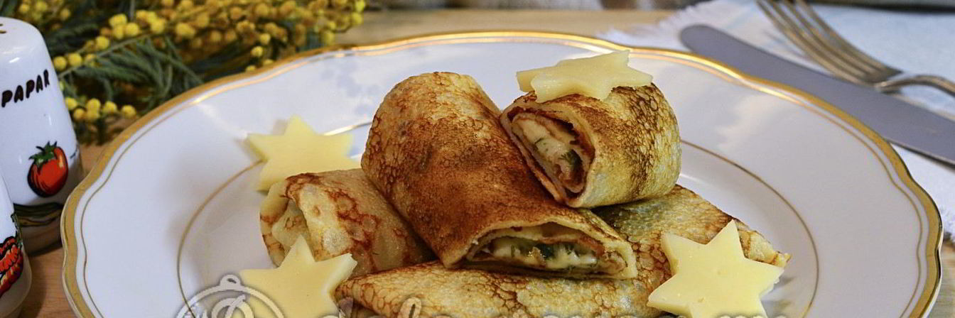 Блины с сыром и зеленью