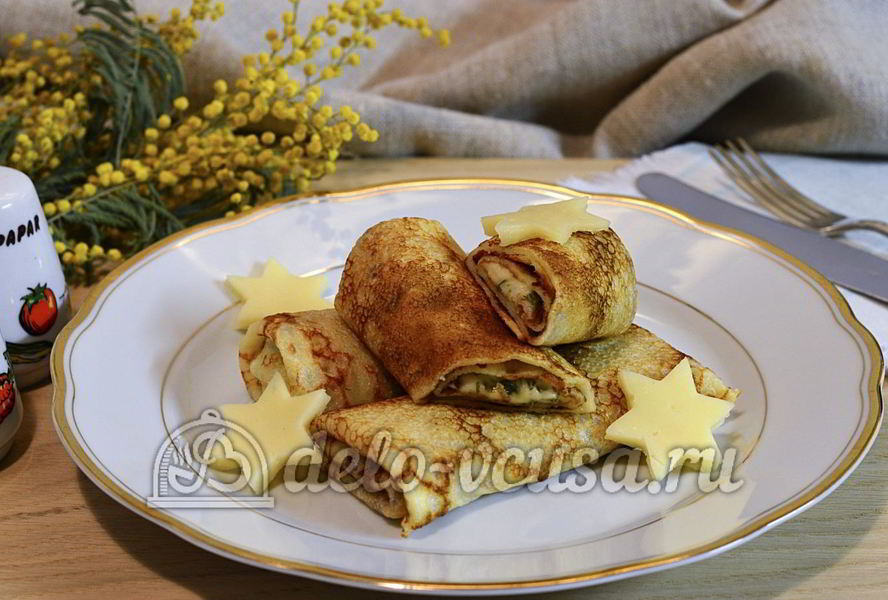 Блины с сыром и зеленью