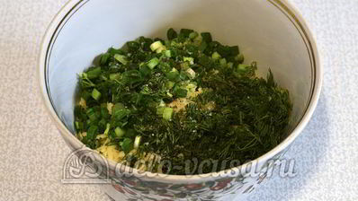 блины с сыром и зеленью