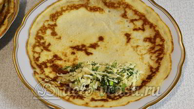 блины с сыром и зеленью