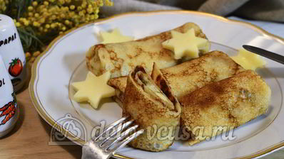 блины с сыром и зеленью