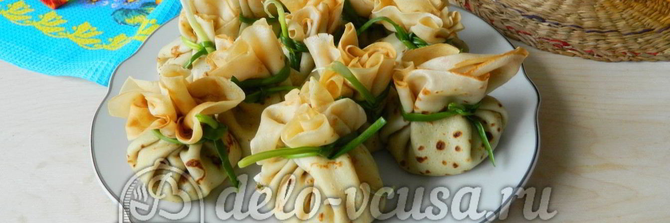 Блины с яйцом и зеленым луком