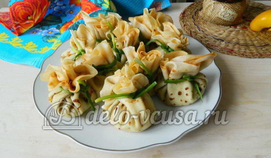 Рецепт блинов с яйцом и зеленым луком