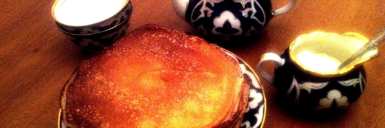 Блины тонкие на молоке со сливочным маслом