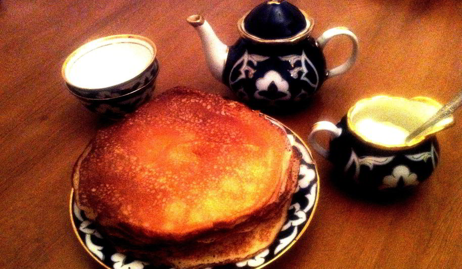 Рецепт блинов тонких на молоке со сливочным маслом