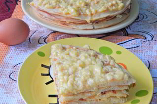 Дрожжевые блины с заварными яйцами