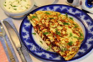 Сырные блины с зеленью