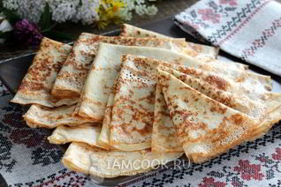 Тонкие блины с дырочками на сыворотке