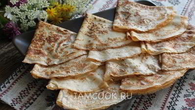 тонкие блины с дырочками на сыворотке