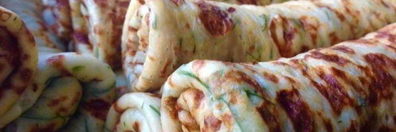 Творожные блины с зеленью