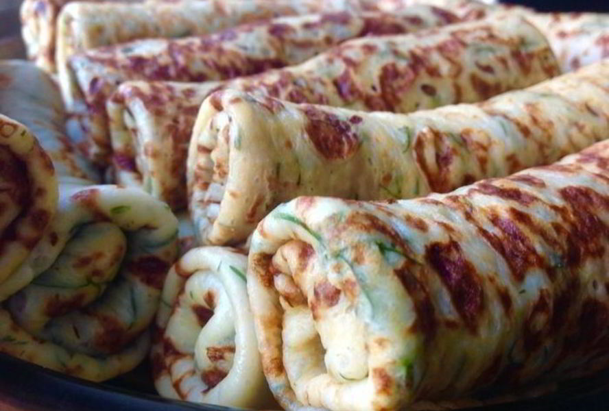 Творожные блины с зеленью