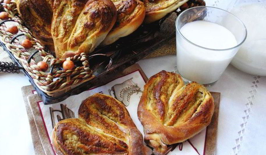 Рецепт булочек ореховых сердца