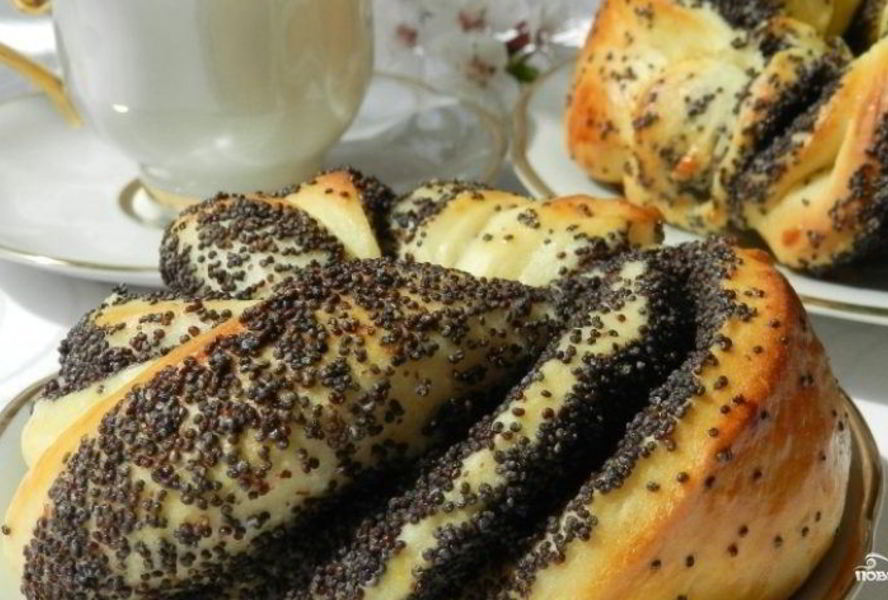 Булочки с маком без дрожжей