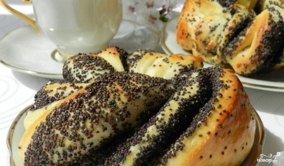 Рецепт булочек с маком без дрожжей