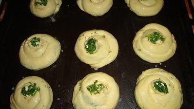 булочки с сыром и зеленью