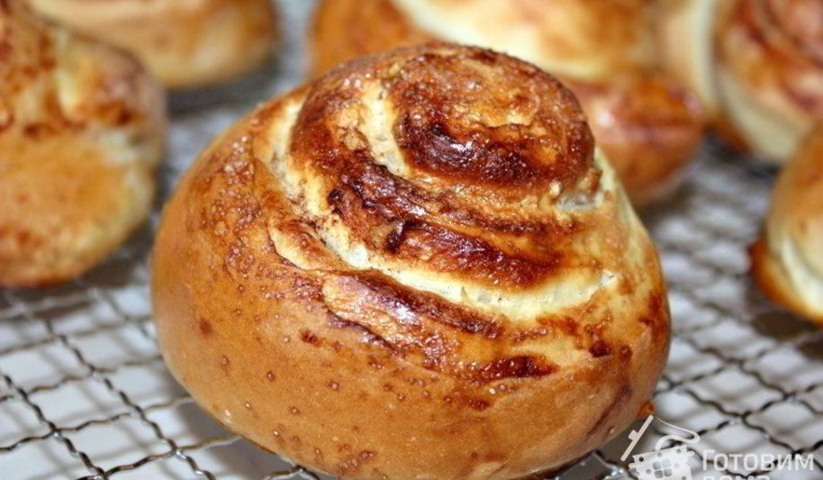 Рецепт булочек-улиток с корицей и грецким орехом