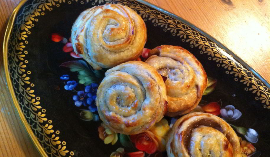 Рецепт булочек улитки с корицей из слоеного теста