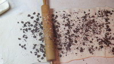 шоколадно-банановые булочки улитки